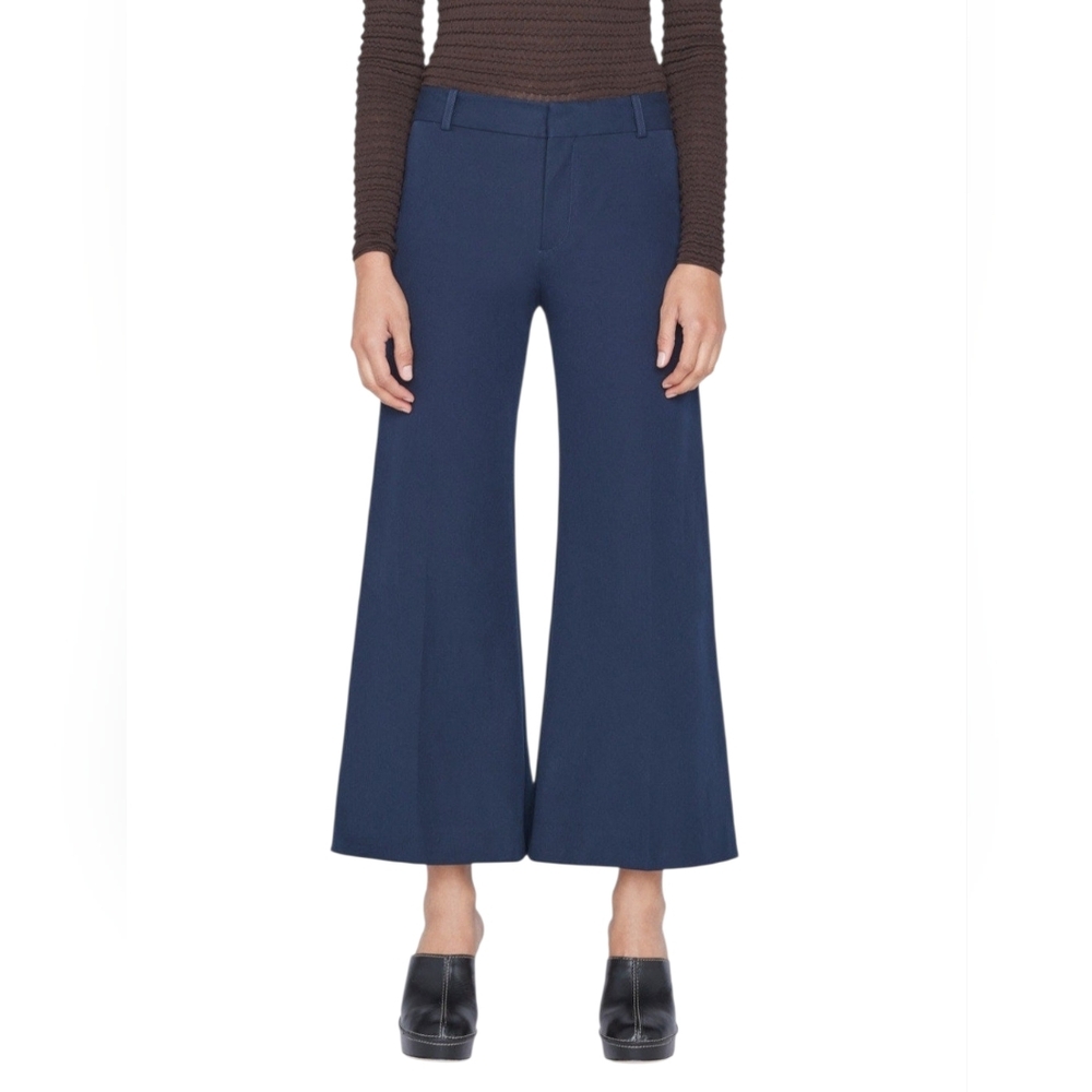 Frame Cropped Palazzo Trouser Pants - Women's Size 6 - Navy High Waist Gaucho